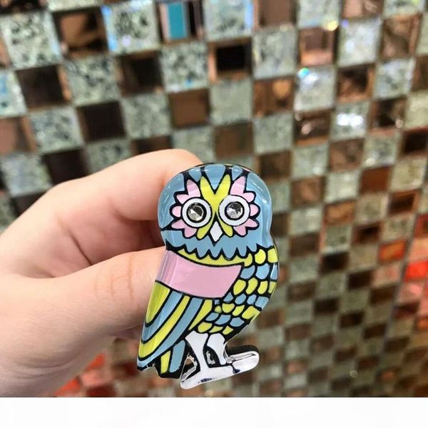 

d men women fashion pins brooch colorful resin cz owl brooch pin for men women for party wedding nice gift, Gray