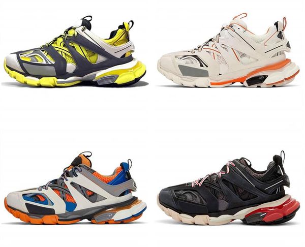 

triple s track 3.0 casual shoes man woman sneaker lace-up mixed colors fashion lace up grandpa trainer shoes chaussures de sport, Black