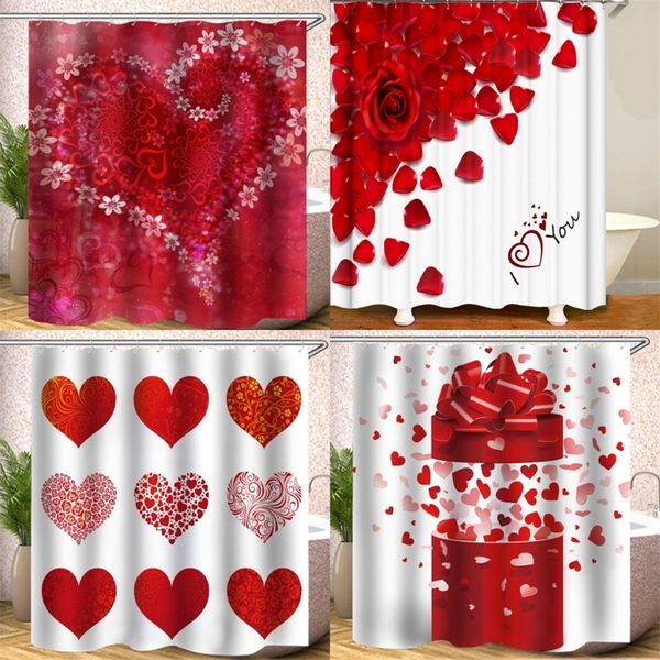 

shower curtain 180x180cm waterproof occlusion bath curtains love rose petals polyester material digital printing 26hs b2