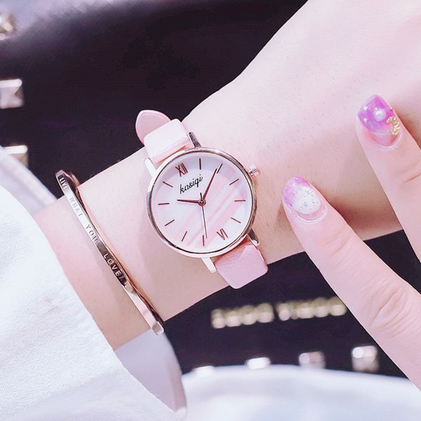 

cherry luxury women dress watches simple female quartz leahter watch women's fashion brand casual wristwatches, Slivery;brown