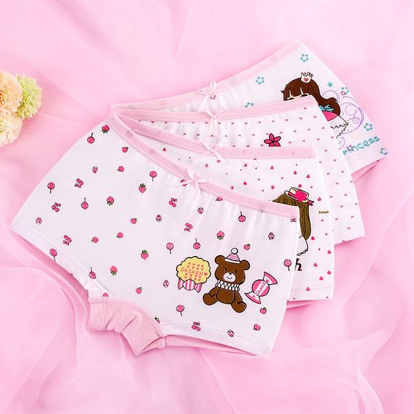 

girls' pure cotton students' four-legged children's boxer pants cartoon boxer underwear girls' baby underwear, Camo