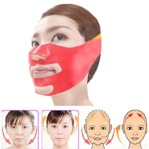 Máscara Silicone rosto fino 3D V-line Face Lift Bandage Belt Slimming Facial Papinha pele de elevação Magro Cuidados Massager Saúde 30