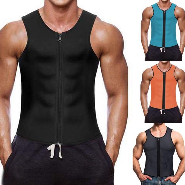 

men's zipper aports vest quick-drying abdomen corset slimming belt sports vest, White;black