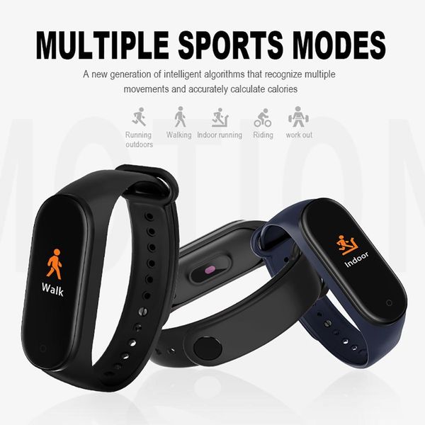 

multifunction pedometer m4 smart fitness watch heart rate monitor sports health bracelet walk step counter tracker low version
