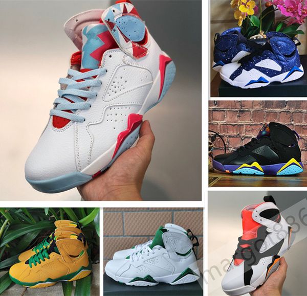 

hare 7 7s women mens basketball shoes blue star sky oregon ducks yellow strike green apple mens trainer sports sneaker 5.5-13