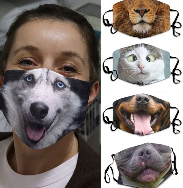 

3d-print funny face mask protective covering animal print washable reusable design masks christmas gift mask ljjk2429