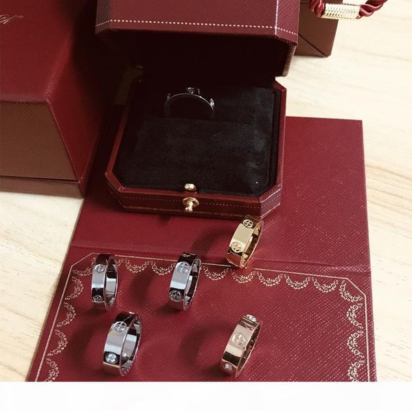 

love rings models screw titanium steel ring couple rose gold women's love rings with high-grade original box, Silver
