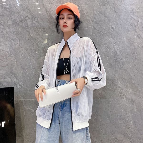 

h4vc2 clothin clothes clothescoat clothes for women 2020 summer new korean style loose coat long sleeve sunscreen clothing thin breathable, Black;brown