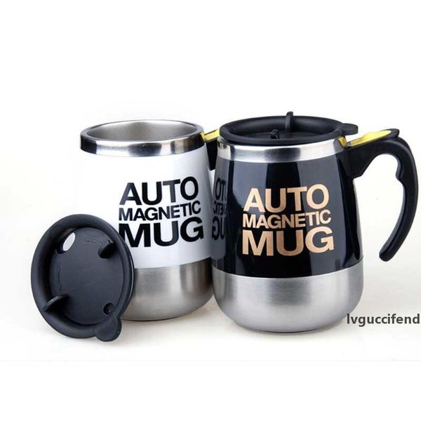

400ml auto automatic mixing stainless steel magnetic coffee milk cup double insulated electric smart mugs mixing bottle fg t200506