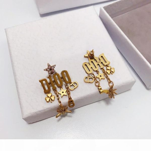 

e super popular classic letter tassel diamond earrings designer earrings luxury designer jewelry women earrings, Golden