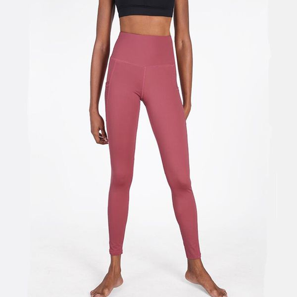 

cretkoav yoga pant summer thin style sports leggings for women fitness high waist side pocket breathable tight running legging ct10, White;red
