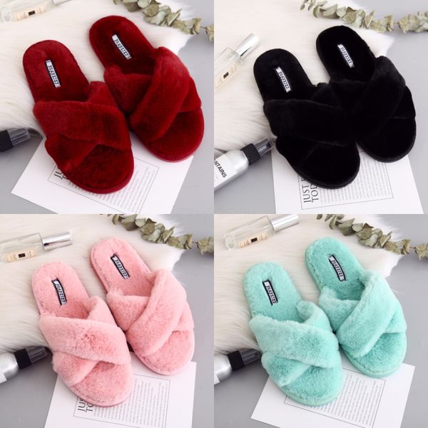 

designer big knot slippers women pointed toe flock sandals flat heel summer shoes wo flip flops bow slides women mules ly191129 cs01#228, Black