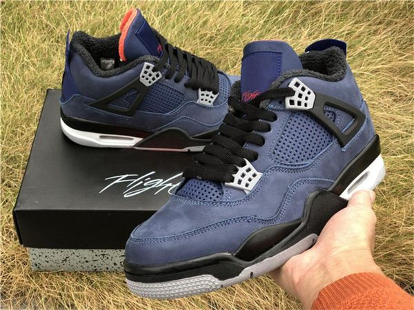 

2020 est air authentic 4 winter loyal blue wntr white habanero red black 4s casual shoes men cq9597 -401 sneakers with box