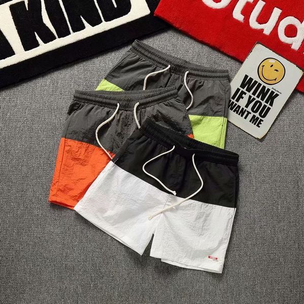 

summer shorts men's korean-style trend holiday beach loose-fit quick-dry casual pants teenager joint shorts-40, White;black