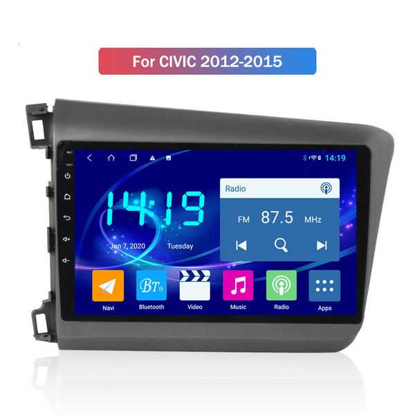 

9" android car multimedia stereo scree radio audio dsp gps navigation player nav head unit for honda civic 2012-2015