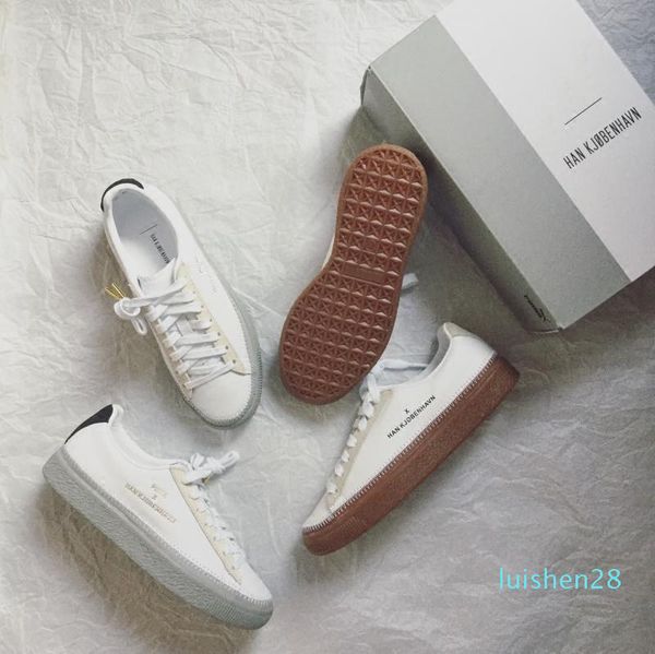 

han kjobenhavn x clyde stitched mens and womens casual shoes low sneakers couples platform shoes size 05 ltsl28, Black