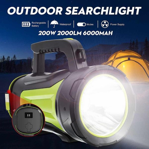 

portable lanterns 2000lm 1000m super bright work light led spotlight hunting emergency