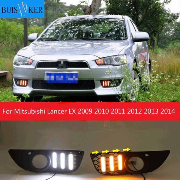 

1 set for mitsubishi lancer ex 2009 2010 2011 2012 2013 2014 led drl daytime running lights daylight fog head lamp