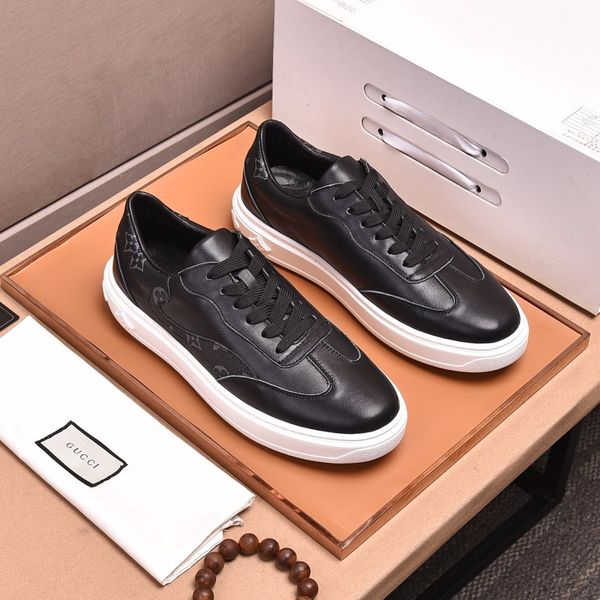 

2020 q5 fashion trend designer mens shoes leather mesh breathable comfortable outdoor shoes lace-up casual hiker shoes mens sneakers, Black