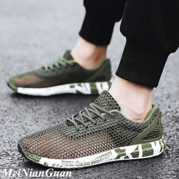 

light sneakers men large size flat running shoes man lace up mesh tennis shoe summer hollow water camping men's sport shoes a1