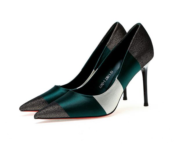 

2020 women classic pumps extreme high heels stilettos ladies pointed toe bling office high heels, Black