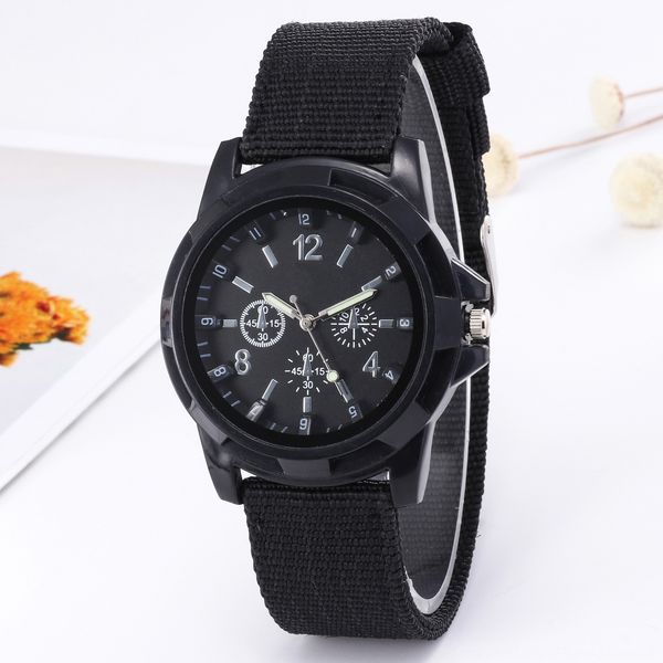 

fashion wind selling woven strap luminous canvas watch fashion men's wind selling woven canvas strap men's luminous watch, Blue