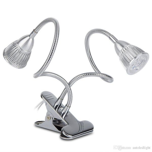 

10w dual head led grow light flexible neck 360 degree led clip desk plant lights for hydroponic garden greenhouse