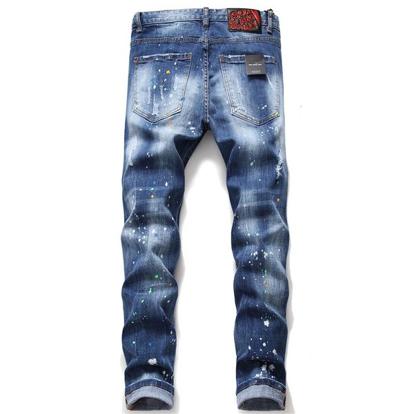 

designer mens jeans with printed fashion european and american style jeans pants male casual streetwear d letter pants size 30-38, Blue