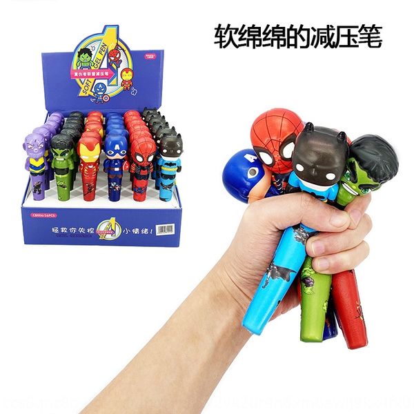 

avengers q version decompression gel press glue press glue spider-man iron mandecompression pen soft vent pen