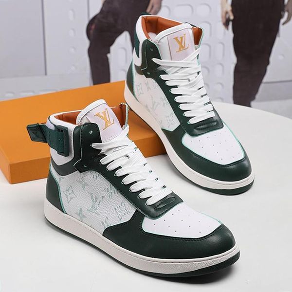 

luxury design men sneaker shoes leather sports casual lace -up zapatos de hombre rivoli sneaker boot mens shoes boots, Black