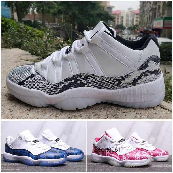 

high qaulitys jumpman 11 low blue snakeskin bred closing ceremony navy gum basketball shoes kids women men 11s nakeskin jordan retro, Black