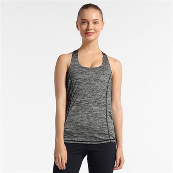 

high-quality lu11 women sports yoga tank dry quick yoga shirts loose gym fitness sport sleeveless vest singlet for running training, White;red