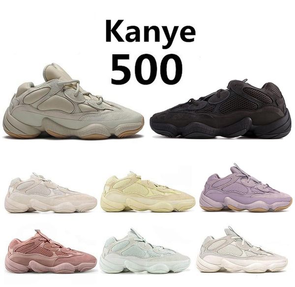 

special offer kanye west soft vision stone desert rat running shoes bone white utility black salt super moon yellow mens sports sneakers, White;red
