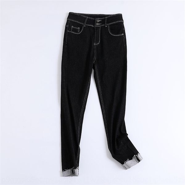 

2019 новый плюс размер узкие джинсы 200кг жира теплые узкие брюки узкие брюки mm корейский стиль похудение термические леггинсы 1069, Blue