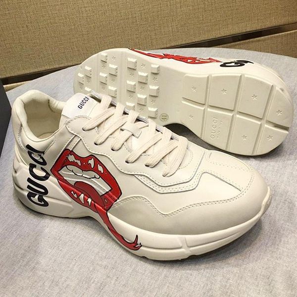 

new 2020 mens shoes chaussures pour hommes fashion type men shoes casual luxury rhyton leather sneaker scarpe da uomo casual shoes for men