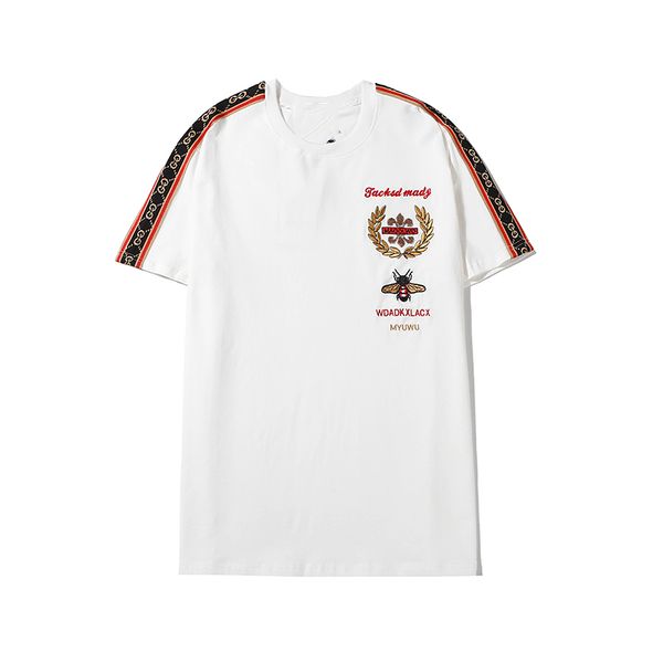 

italy spring and summer 2020 new medusa digital printing short sleeve men's t-shirt contrast pure cotton round neck t-shirt men's, White;black