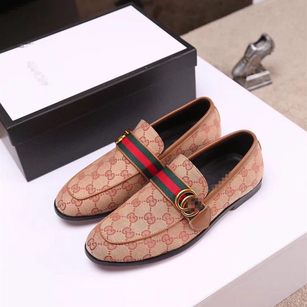 

2020 formal shoes men leather office shoes men classic brown dress loafers men elegant shoes luxurious italian brands chaussure homme, Black