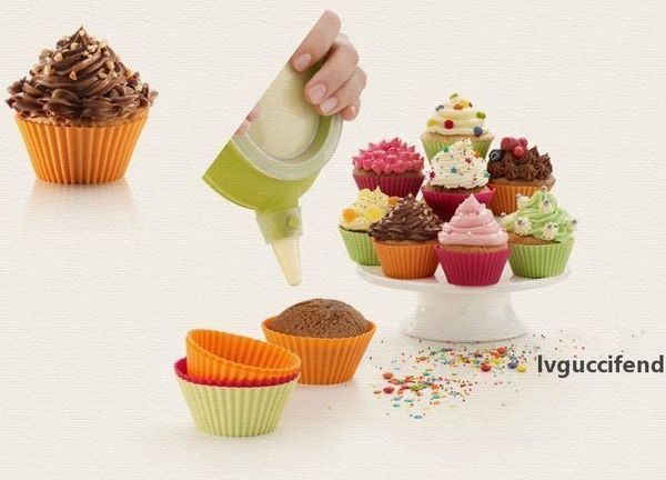 

7cm round shaped silicone cake baking molds jelly mold silicon cupcake pan muffin cup 8 colors party accessory baking cup mold