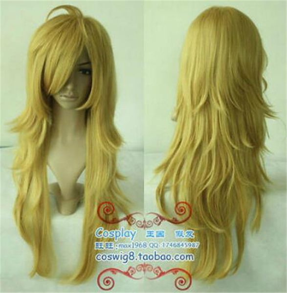 

new wig cosplay panty and stocking light golden wig, Black