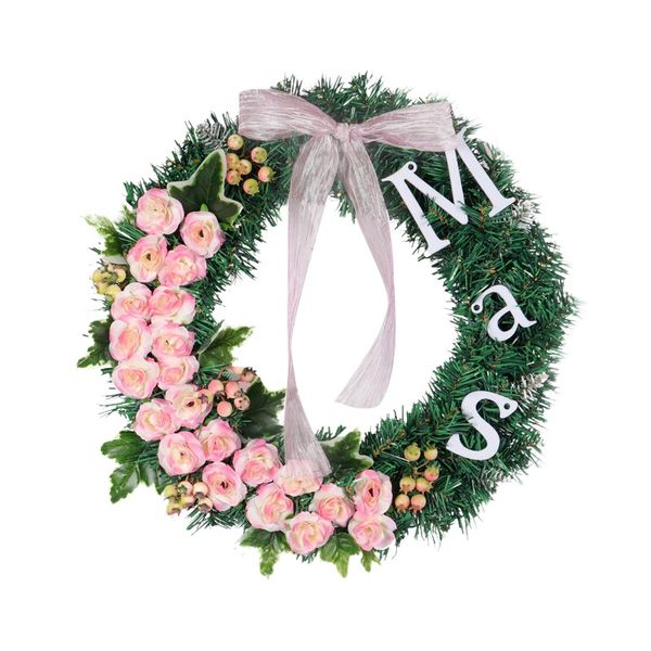 

christmas wreath mas letter rose pvc wreath home l mall window decoration pendant 30cm 40cm