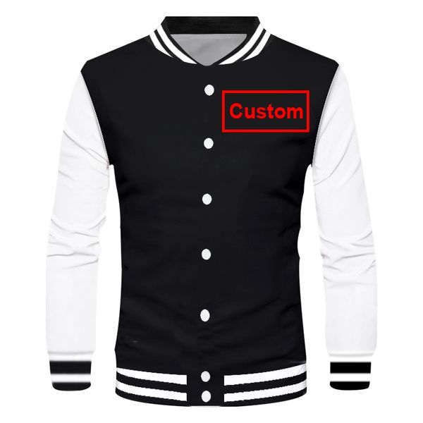 

ogkb new fashion men/boy baseball jacket logo diy customized design sweatshirt sportswear clothes men coat bomber jackets, Black;brown