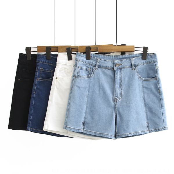 

large size women's new high waist ashaped wide leg pants fat mm shorts pantspants pantsloose slimming denim shorts 28209, Blue