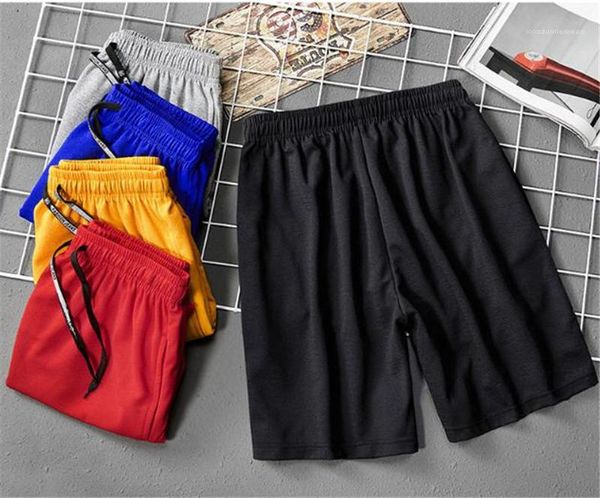 

summer mens shorts candy color knee length running jogging drawstring mens designer shorts casual middle waist loose, White;black