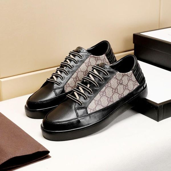 

mens shoes lightweight autumn and winter shoes fashion luxury leather lace -up low plus size men shoes zapatillas h, Black