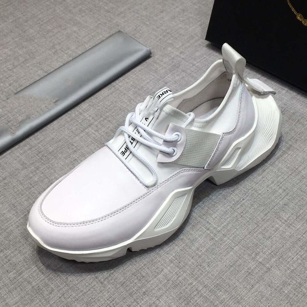 

luxury designer sneaker platform trainers suede calfskin shoes mens womens leisure genuine leather fashion mixed color with box cs01, Black