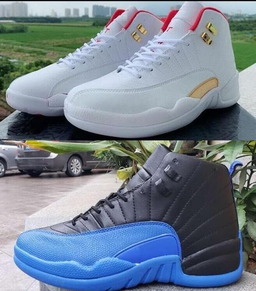 

2020 new 12 game royal 12s wholesale fiba 12 with box black blue white basketball shoes men size ing