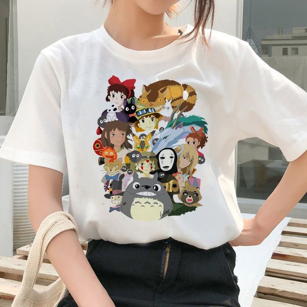 

spirit away totoro t shirt clothes cartoon anime japanese women tshirt t shirt female kawaii ghibli miyazaki hayao femme, White