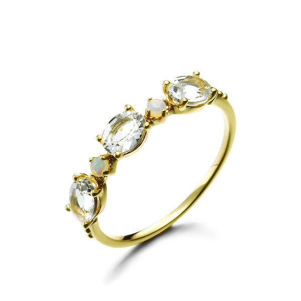 

lamoon ring for women z ring opal natural gemstone 14k gold plated 925 sterling silver fine jewelry lmri145, Golden;silver
