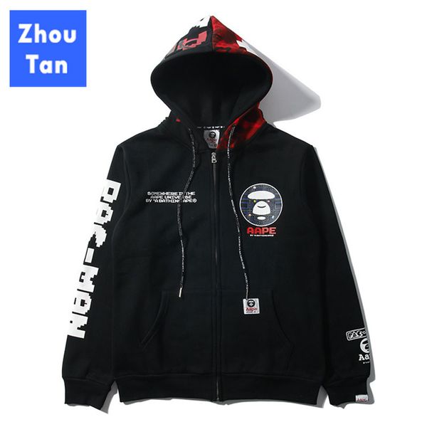 

hoodies streetwear for men 2020 new solid color cotton pullover autumn winter pockets quality hoodie fashion casual genuine, Black