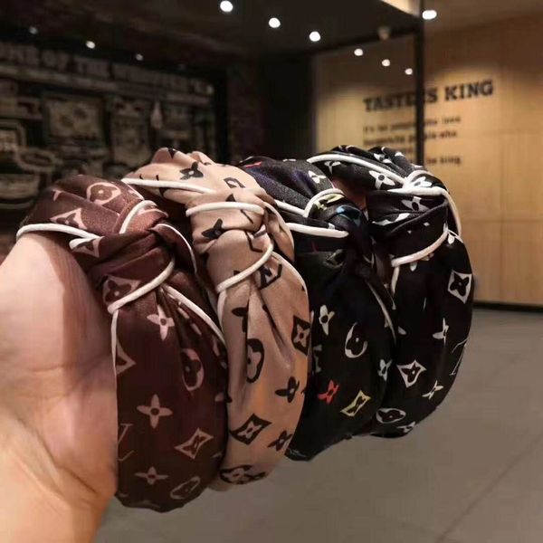 

мода knotted оголовья женщина нашивка лента аксессуары для волос диапазона волос корейских среднего узел широкого hairbands vintage ободки, Silver